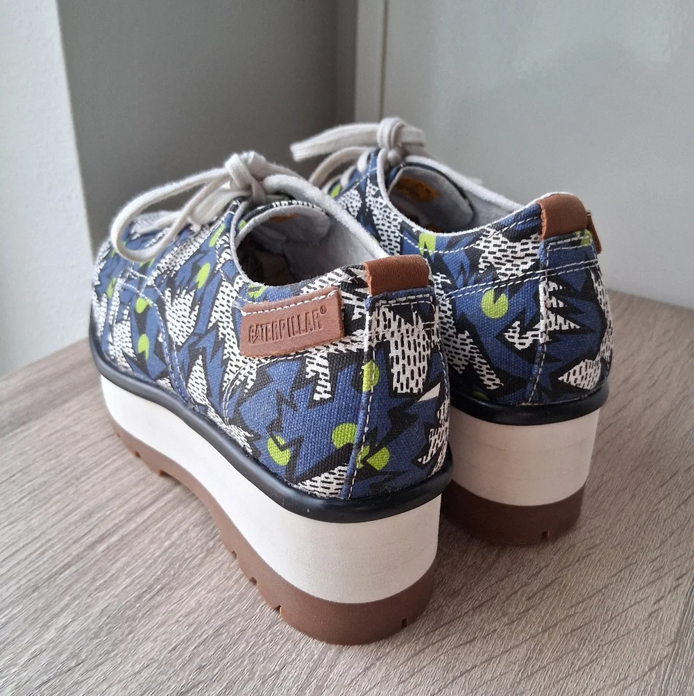 🌷 Caterpillar Retro Patterned Platform Sneakers 🐠🦋